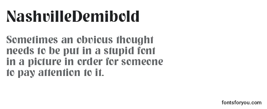 Review of the NashvilleDemibold Font