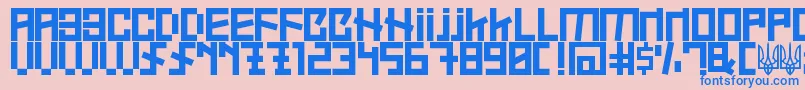 UkraineFont Font – Blue Fonts on Pink Background