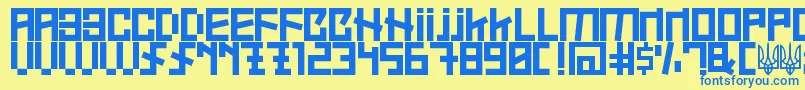 UkraineFont Font – Blue Fonts on Yellow Background