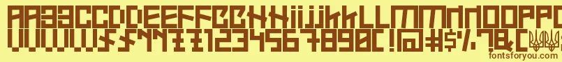 UkraineFont Font – Brown Fonts on Yellow Background