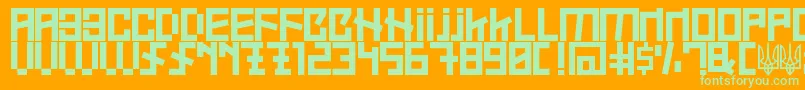 UkraineFont-Schriftart – Grüne Schriften auf orangefarbenem Hintergrund