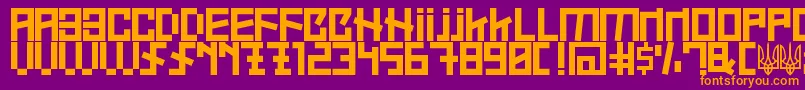 UkraineFont-fontti – oranssit fontit violetilla taustalla