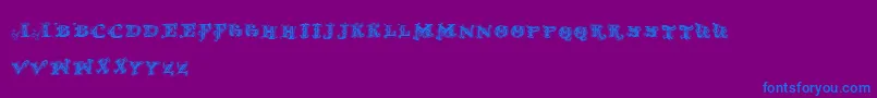 Doldmoderntwo Font – Blue Fonts on Purple Background