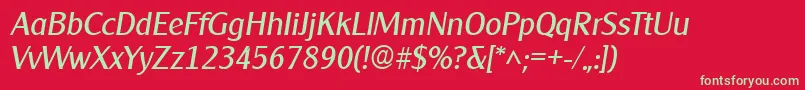 ClearlyGothicItalic Font – Green Fonts on Red Background