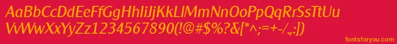 ClearlyGothicItalic Font – Orange Fonts on Red Background