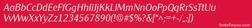 ClearlyGothicItalic Font – Pink Fonts on Red Background