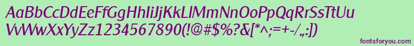 ClearlyGothicItalic Font – Purple Fonts on Green Background