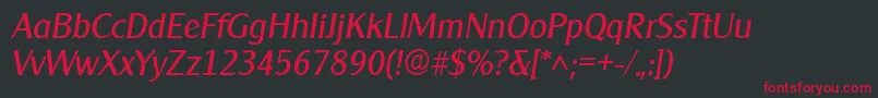 ClearlyGothicItalic Font – Red Fonts on Black Background