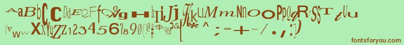 JumbalayaRegular Font – Brown Fonts on Green Background