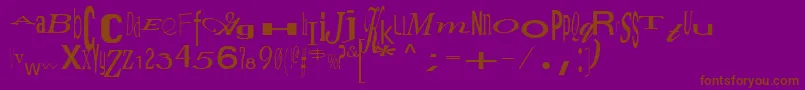 JumbalayaRegular-Schriftart – Braune Schriften auf violettem Hintergrund