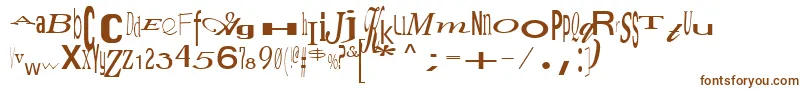 Fonte JumbalayaRegular – fontes marrons em um fundo branco