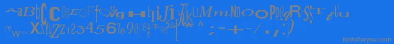 JumbalayaRegular-Schriftart – Graue Schriften auf blauem Hintergrund