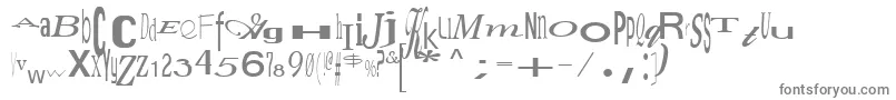 フォントJumbalayaRegular – 白い背景に灰色の文字