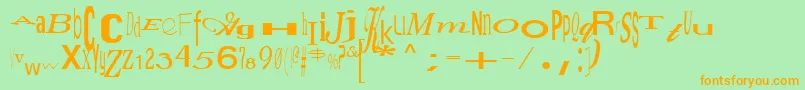 JumbalayaRegular Font – Orange Fonts on Green Background