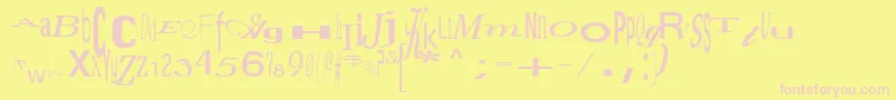 フォントJumbalayaRegular – ピンクのフォント、黄色の背景