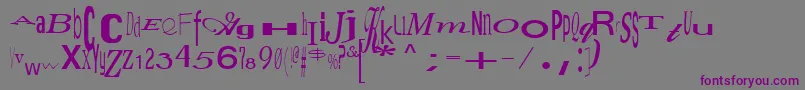 フォントJumbalayaRegular – 紫色のフォント、灰色の背景