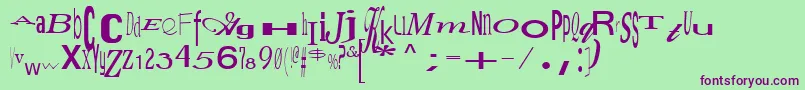 JumbalayaRegular Font – Purple Fonts on Green Background