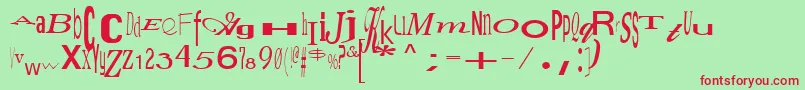 JumbalayaRegular Font – Red Fonts on Green Background