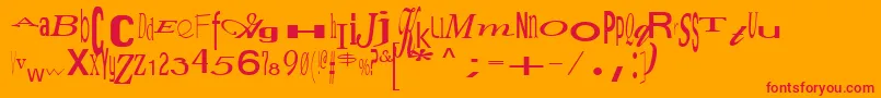 JumbalayaRegular Font – Red Fonts on Orange Background