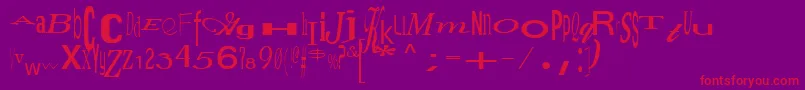 JumbalayaRegular-Schriftart – Rote Schriften auf violettem Hintergrund