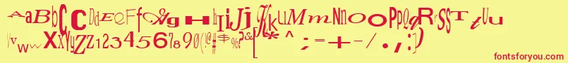 JumbalayaRegular Font – Red Fonts on Yellow Background