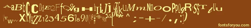 JumbalayaRegular-Schriftart – Gelbe Schriften auf braunem Hintergrund