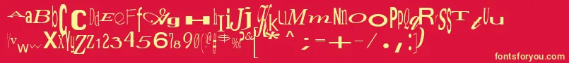 JumbalayaRegular Font – Yellow Fonts on Red Background