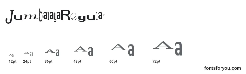 Размеры шрифта JumbalayaRegular