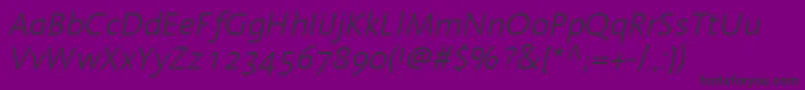 LinotypeAromaLightItalic Font – Black Fonts on Purple Background