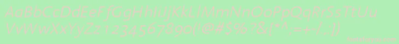 LinotypeAromaLightItalic Font – Pink Fonts on Green Background