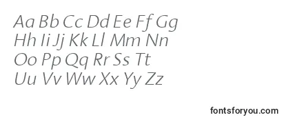 Überblick über die Schriftart LinotypeAromaLightItalic