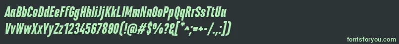 MarianinaCnFyBlackItalic-fontti – vihreät fontit mustalla taustalla