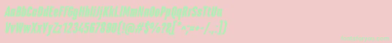 MarianinaCnFyBlackItalic Font – Green Fonts on Pink Background