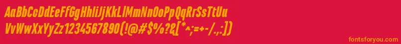 MarianinaCnFyBlackItalic Font – Orange Fonts on Red Background