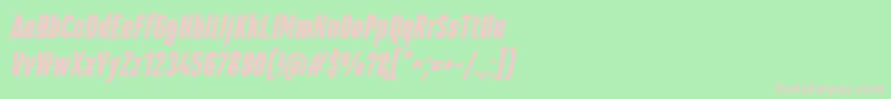 Шрифт MarianinaCnFyBlackItalic – розовые шрифты на зелёном фоне