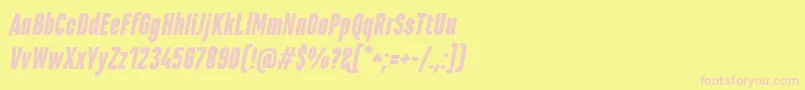 Fonte MarianinaCnFyBlackItalic – fontes rosa em um fundo amarelo