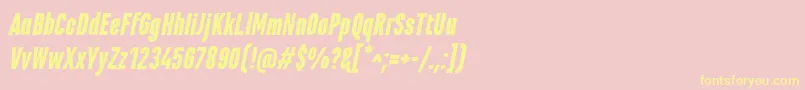 MarianinaCnFyBlackItalic Font – Yellow Fonts on Pink Background