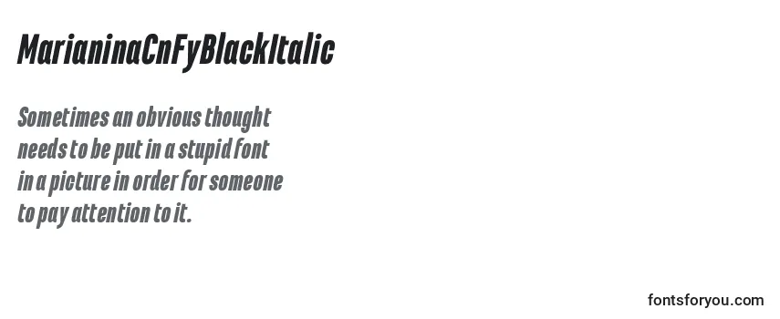 MarianinaCnFyBlackItalic-fontti
