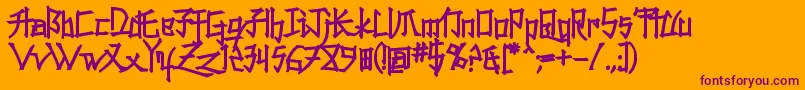 Konfucf Font – Purple Fonts on Orange Background
