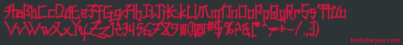 Konfucf Font – Red Fonts on Black Background