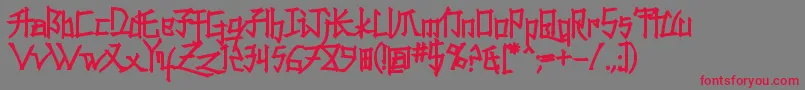 Konfucf Font – Red Fonts on Gray Background