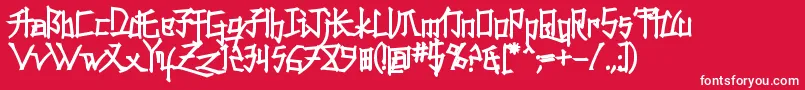 フォントKonfucf – 赤い背景に白い文字