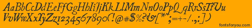 UglyquaItalic Font – Black Fonts on Orange Background