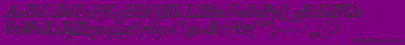 UglyquaItalic-Schriftart – Schwarze Schriften auf violettem Hintergrund