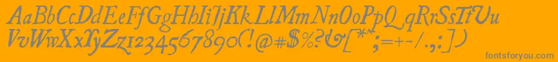 UglyquaItalic-Schriftart – Graue Schriften auf orangefarbenem Hintergrund