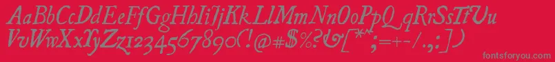 UglyquaItalic Font – Gray Fonts on Red Background