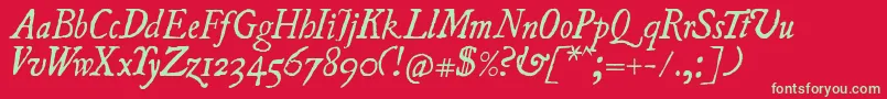 UglyquaItalic Font – Green Fonts on Red Background