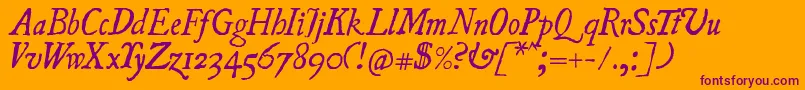 Weitere Informationen zur UglyquaItalic-Schriftart UglyquaItalic-Schriftart – Violette Schriften auf orangefarbenem Hintergrund