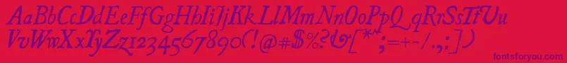 fuente UglyquaItalic – Fuentes Moradas Sobre Fondo Rojo