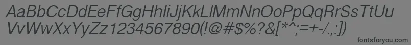 CyrveticaExtraLightOblique Font – Black Fonts on Gray Background
